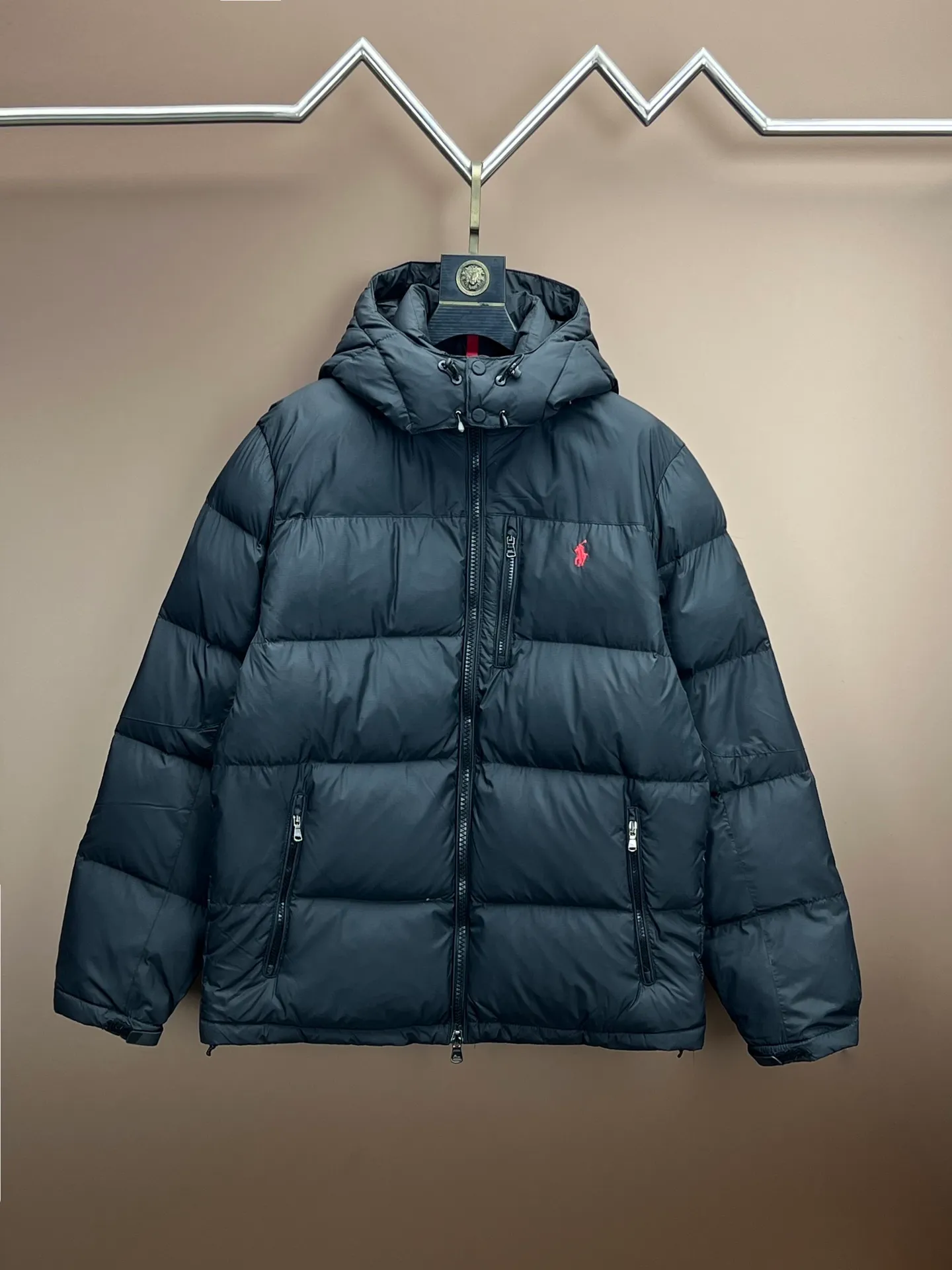 P800 Ralph Lauren classic down jacket, 80% white duck down filling, customized hardware, waterproof and anti-static fabric, three-layer lining to prevent velvet running, color, blue, black, size smLXL